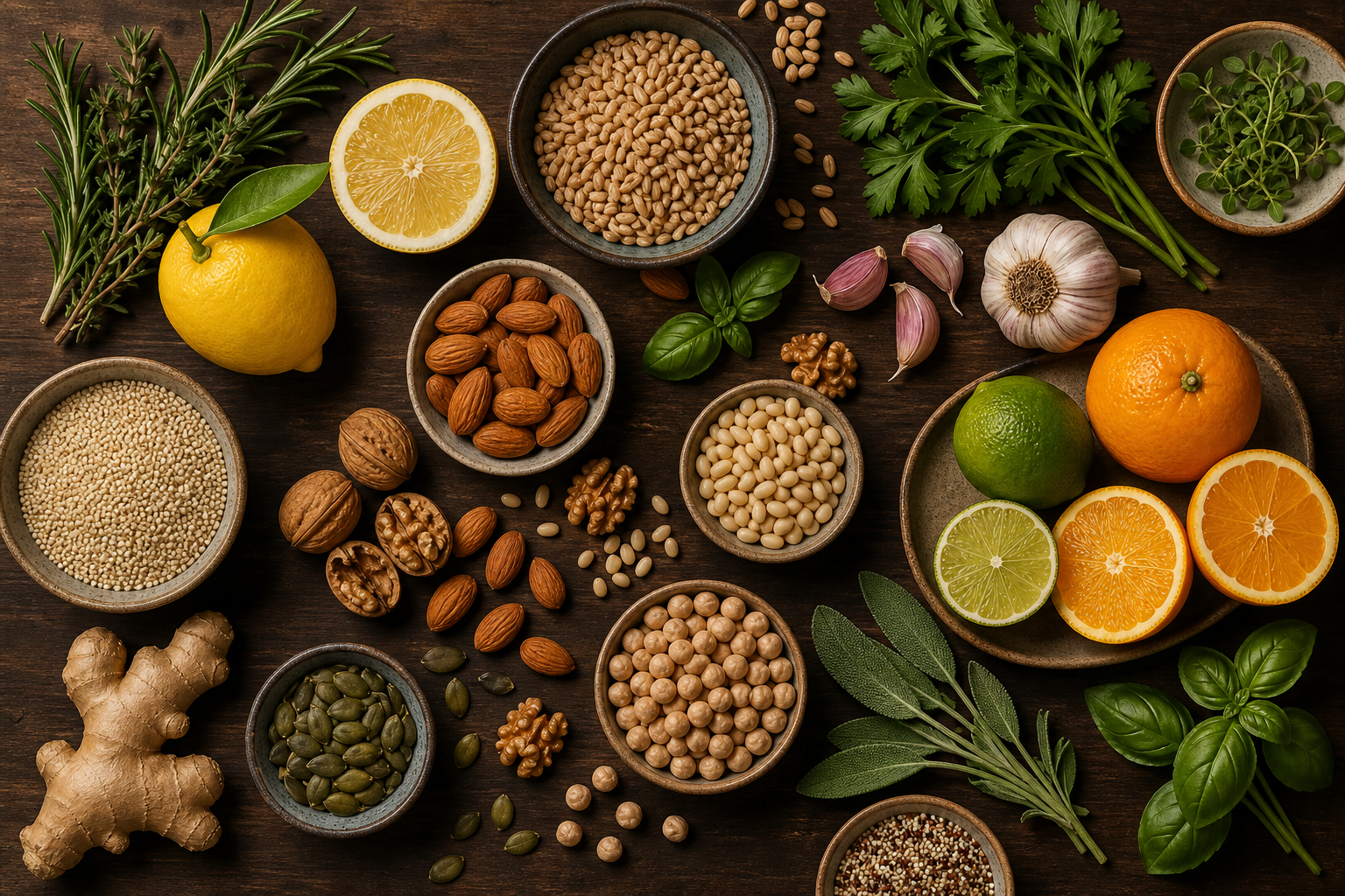 Fresh ingredients used in mindful eating workshop demonstrations